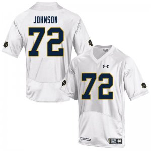 Notre Dame Fighting Irish Men's Caleb Johnson #72 White Under Armour Authentic Stitched College NCAA Football Jersey HNZ4199ZD